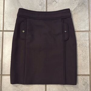Tory Burch Women’s 4 A Line Wool Midi Skirt Pockets